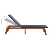 Sun Lounger Poly Rattan and Solid Acacia Wood - Top-Down View