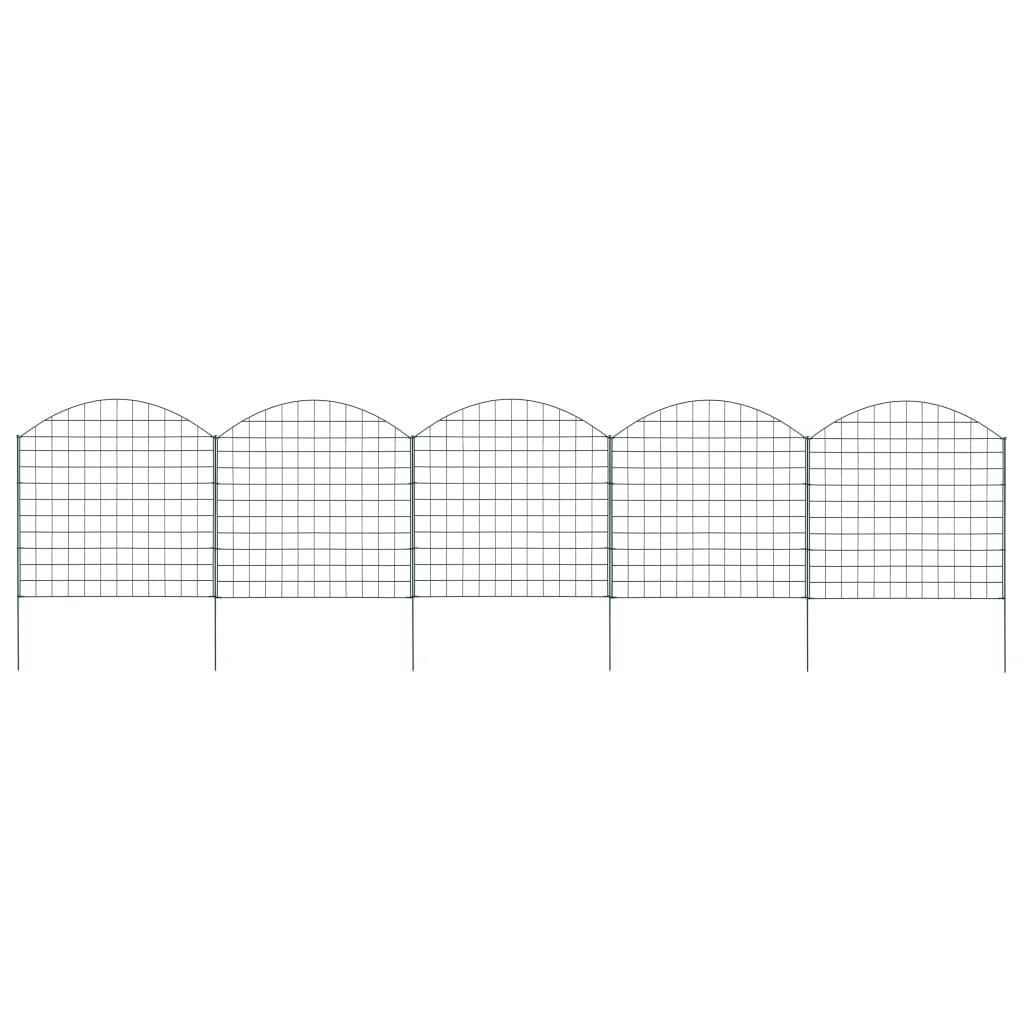 Arched Garden Fence Set 77.5x78.5 cm Green