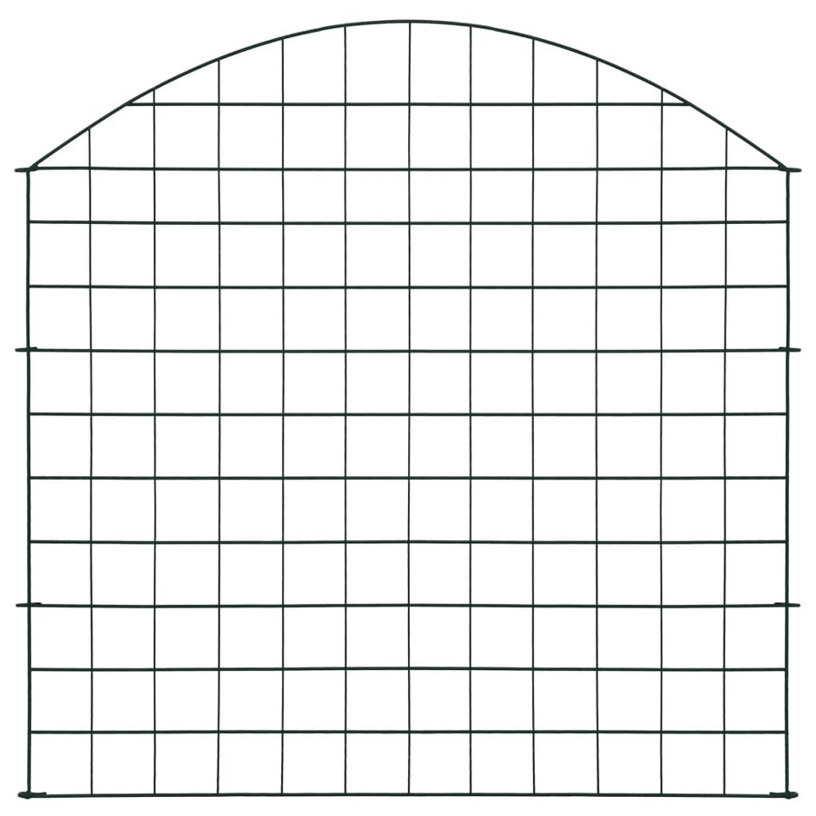 Arched Garden Fence Set 77.5x78.5 cm Green