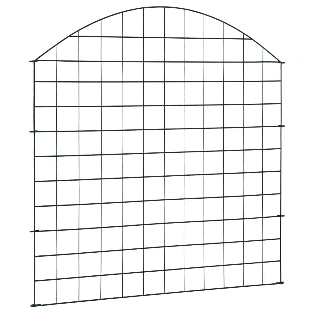 Arched Garden Fence Set 77.5x78.5 cm Green