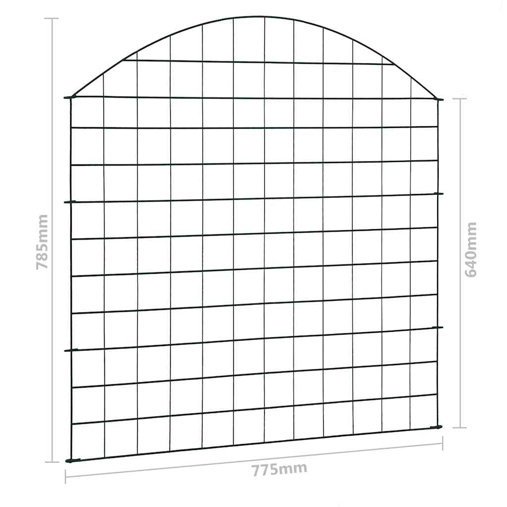 Arched Garden Fence Set 77.5x78.5 cm Green