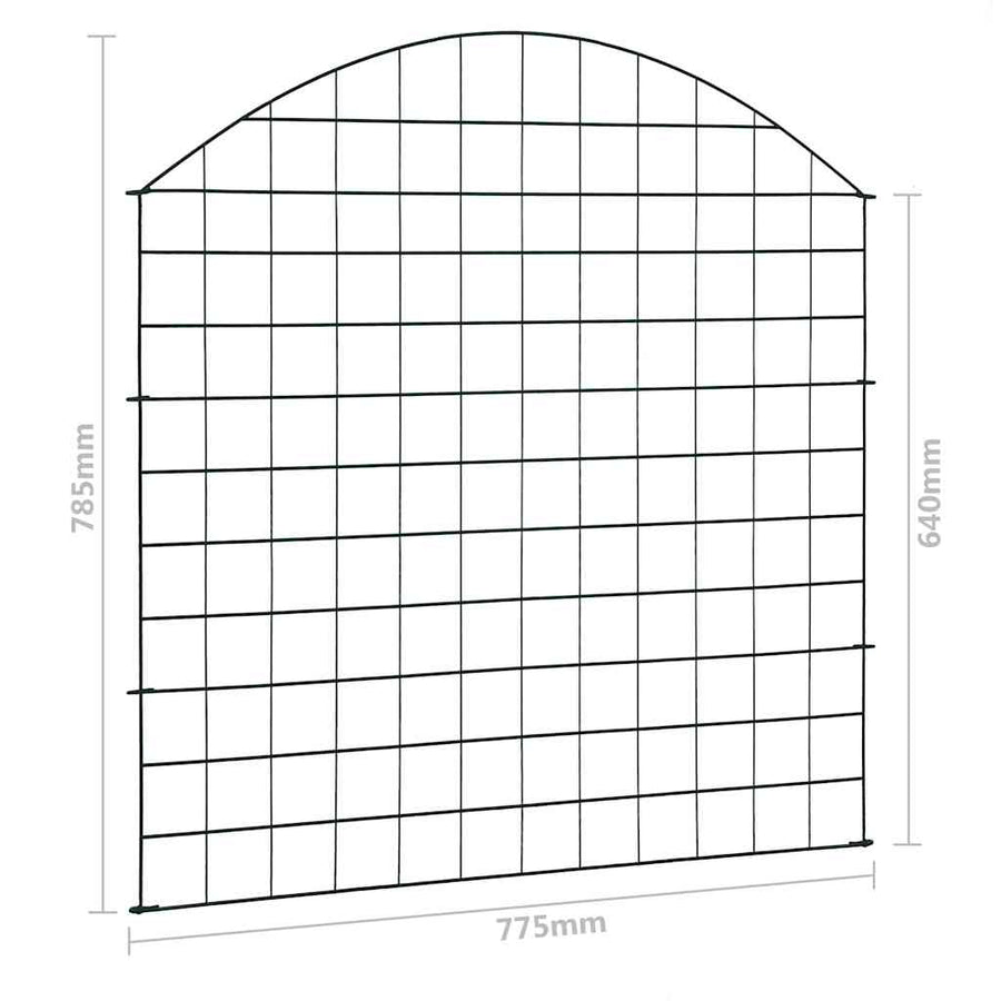 Arched Garden Fence Set 77.5x78.5 cm Green