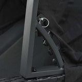 2-Person Sun Lounger with Canopy Poly Rattan Black - Low Angle
