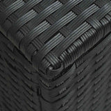 2-Person Sun Lounger with Canopy Poly Rattan Black