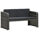 4 Piece Garden Lounge Set with Cushions Poly Rattan Anthracite - Side View