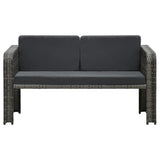 4 Piece Garden Lounge Set with Cushions Poly Rattan Anthracite - Top-Down View