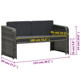 4 Piece Garden Lounge Set with Cushions Poly Rattan Anthracite - Extra Image