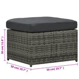 4 Piece Garden Lounge Set with Cushions Poly Rattan Anthracite - Extra Image