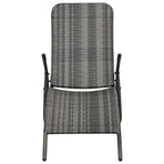 Folding Sun Lounger Poly Rattan Grey