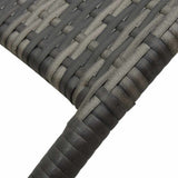 Folding Sun Lounger Poly Rattan Grey - Rear View