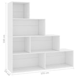 Book Cabinet/Room Divider White 155x24x160 cm Engineered Wood - Rear View