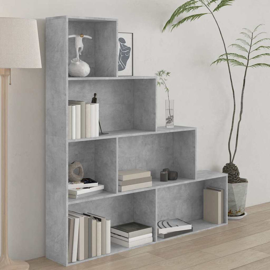 Book Cabinet/Room Divider Concrete Grey 155x24x160 cm