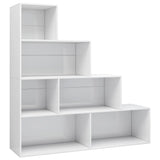 Book Cabinet/Room Divider High Gloss White 155x24x160 cm Engineered Wood - Front View