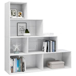 Book Cabinet/Room Divider High Gloss White 155x24x160 cm Engineered Wood