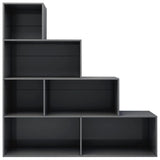 Book Cabinet/Room Divider High Gloss Grey 155x24x160 cm Engineered Wood - Top-Down View