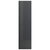 Book Cabinet/Room Divider High Gloss Grey 155x24x160 cm Engineered Wood - 45-Degree Angle