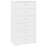 Sideboard with 6 Drawers White 50x34x96 cm Engineered Wood - Front View