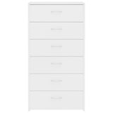 Sideboard with 6 Drawers White 50x34x96 cm Engineered Wood