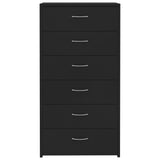 Sideboard with 6 Drawers Black 50x34x96 cm Engineered Wood - Top-Down View