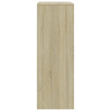 Sideboard with 6 Drawers White and Sonoma Oak 50x34x96 cm Engineered Wood - 45-Degree Angle