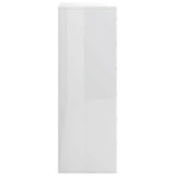Sideboard with 6 Drawers High Gloss White 50x34x96 cm Engineered Wood - 45-Degree Angle