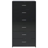 Sideboard with 6 Drawers High Gloss Black 50x34x96 cm Engineered Wood - Top-Down View