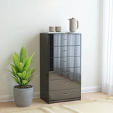 Sideboard with 6 Drawers High Gloss Black 50x34x96 cm Engineered Wood