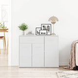 Sideboard White 88x30x70 cm Engineered Wood - Side View