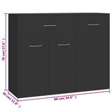 Sideboard Grey 88x30x70 cm Engineered Wood - Close-Up Angle