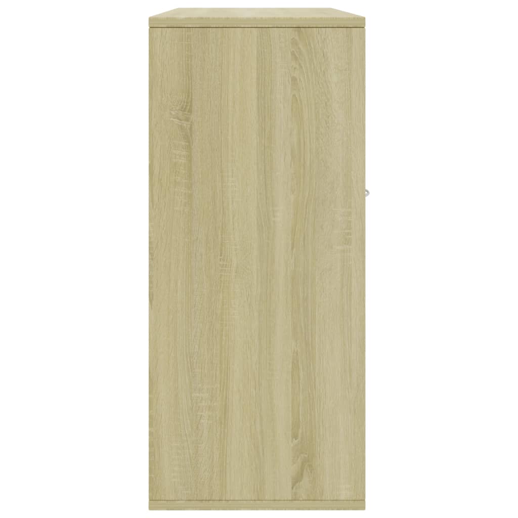 Sideboard White and Sonoma Oak 88x30x70 cm Engineered Wood