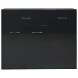 Sideboard High Gloss Black 88x30x70 cm Engineered Wood - 45-Degree Angle