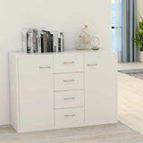 Sideboard White 88x30x65 cm Engineered Wood - Side View