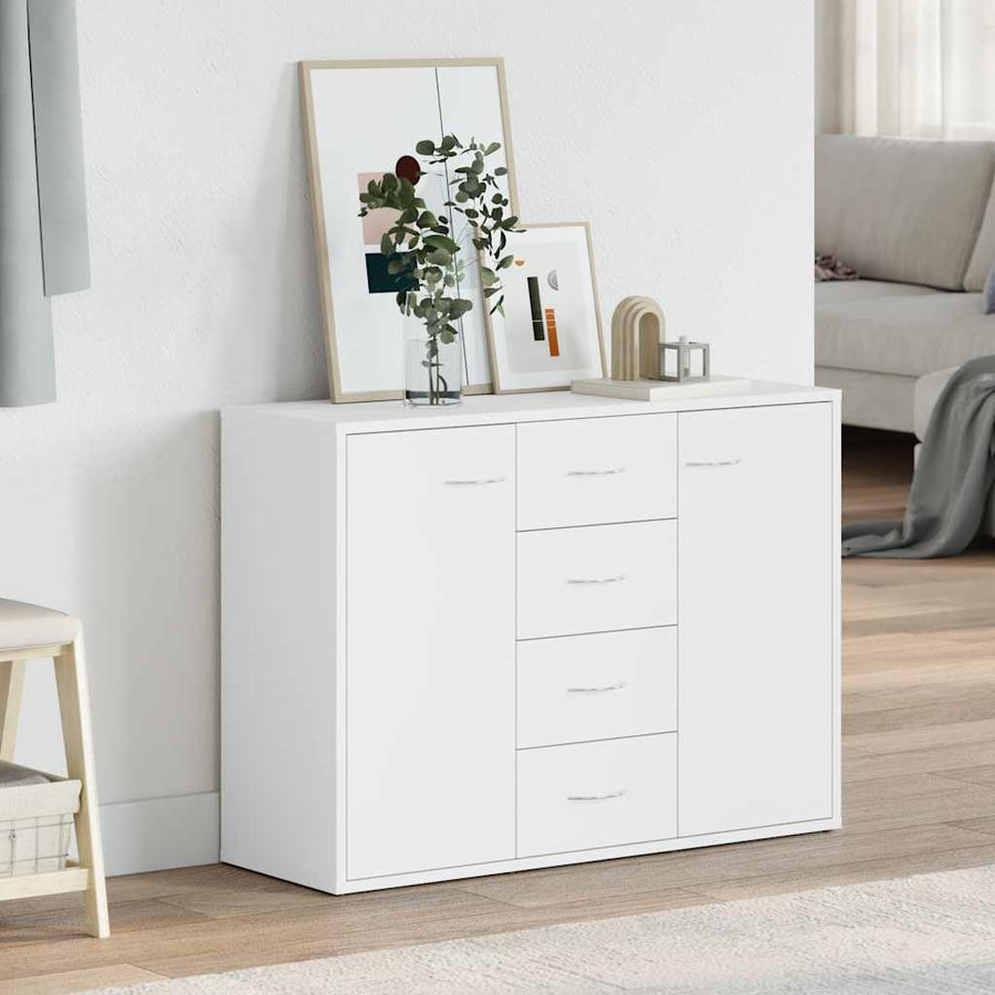 Sideboard White 88x30x65 cm Engineered Wood
