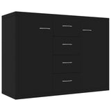 Sideboard Black 88x30x65 cm Engineered Wood - Front View