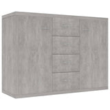 Sideboard Concrete Grey 88x30x65 cm Engineered Wood - Front View