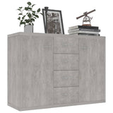 Sideboard Concrete Grey 88x30x65 cm Engineered Wood - Side View