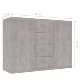 Sideboard Concrete Grey 88x30x65 cm Engineered Wood - Rear View