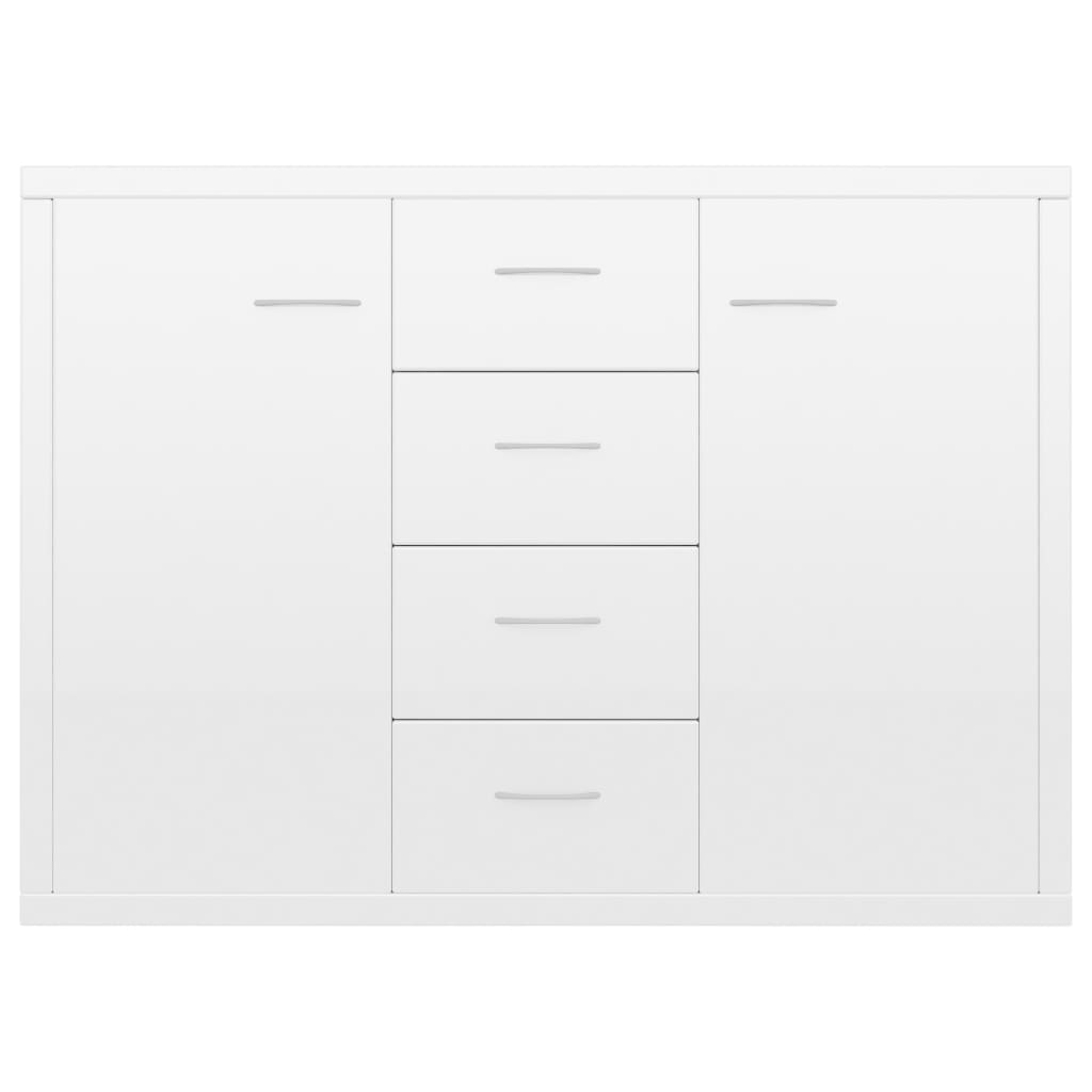 Sideboard High Gloss White 88x30x65 cm Engineered Wood