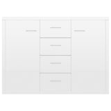 Sideboard High Gloss White 88x30x65 cm Engineered Wood