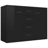 Sideboard High Gloss Black 88x30x65 cm Engineered Wood - Front View
