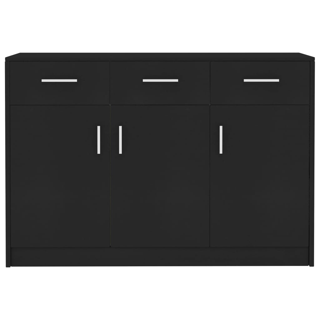 Sideboard Black 110x30x75 cm Engineered Wood