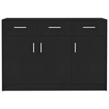 Sideboard Black 110x30x75 cm Engineered Wood