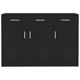 Sideboard Black 110x30x75 cm Engineered Wood