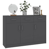 Sideboard Grey 110x30x75 cm Engineered Wood - Side View