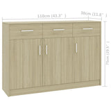 Sideboard Sonoma Oak 110x30x75 cm Engineered Wood
