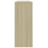 Sideboard White and Sonoma Oak 110x30x75 cm Engineered Wood