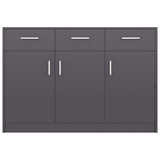 Sideboard High Gloss Grey 110x30x75 cm Engineered Wood - Top-Down View