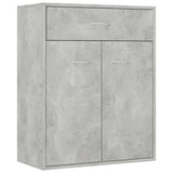 Sideboard Concrete Grey 60x30x75 cm Engineered Wood - Front View