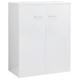Sideboard High Gloss White 60x30x75 cm Engineered Wood - Front View