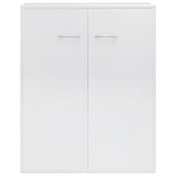 Sideboard High Gloss White 60x30x75 cm Engineered Wood - 45-Degree Angle
